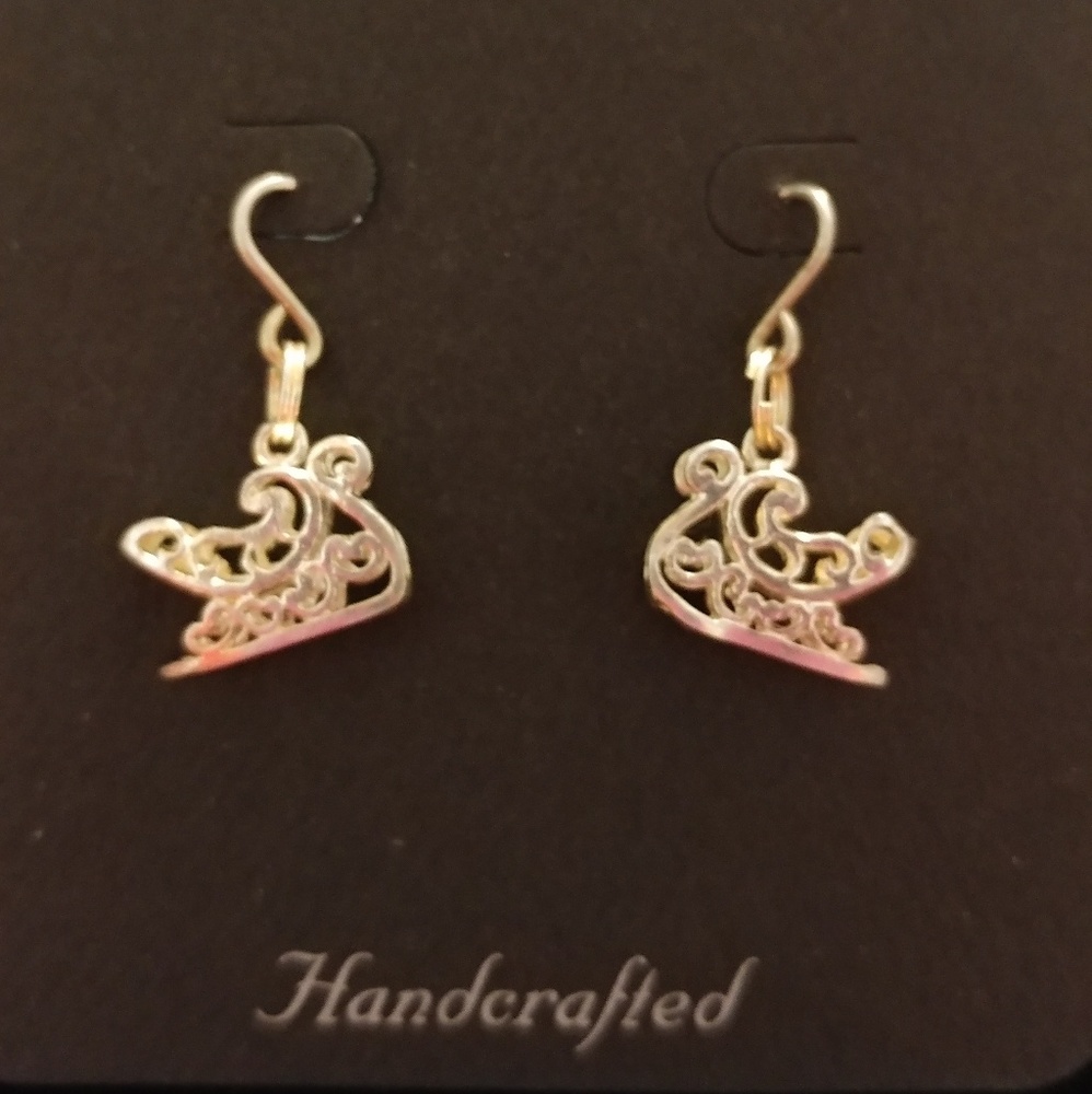 Santa Sleigh Sterling Silver Earrings